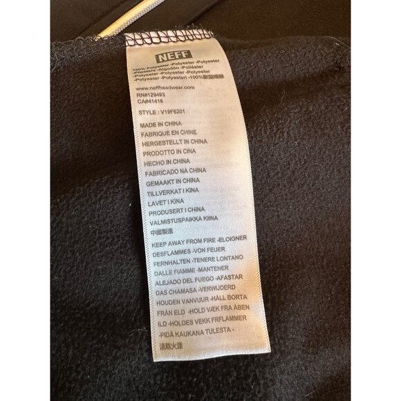 Neff Men's Large Black Hooded Softshell Jacket With Fleece Lining & Full-Zip - Picture 4 of 11